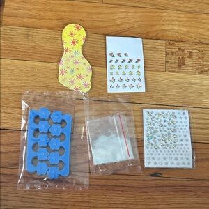 Colorful nails Floral Party Decoration Set. Glitter, flower decals, gem decals!!